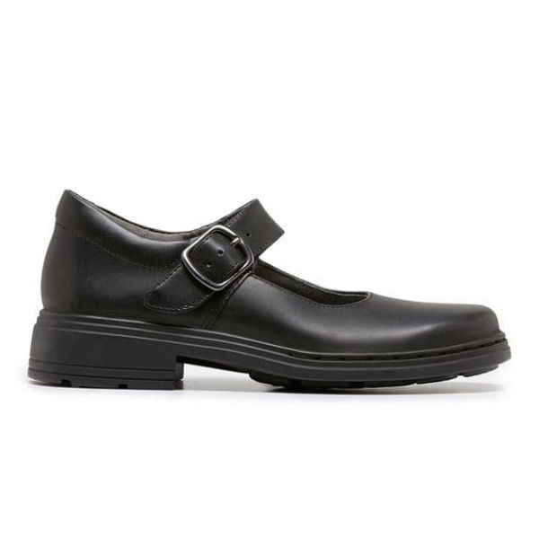 Clarks Intrigue (F Wide) Junior Girls Mary Jane School Shoes Shoes (Black - Size 2)