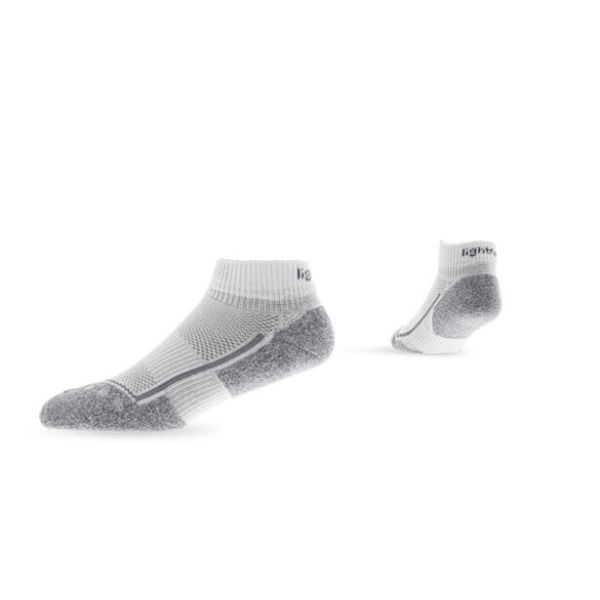 Lightfeet Lightweight Running Mini Crew White Light Grey Marle ( - Size LGE)