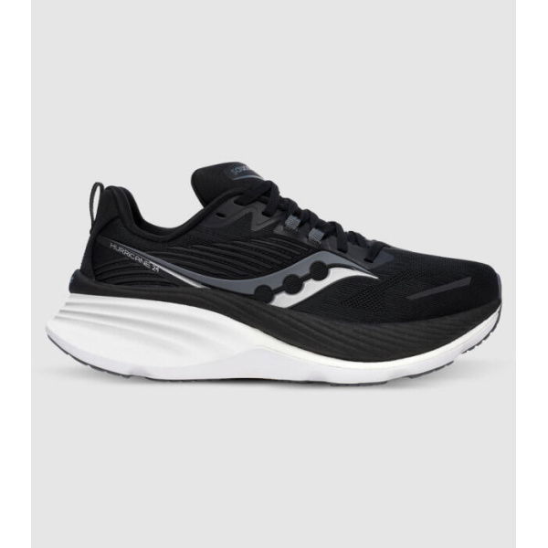 Saucony Hurricane 24 (2E Wide) Mens Shoes (Black - Size 15)