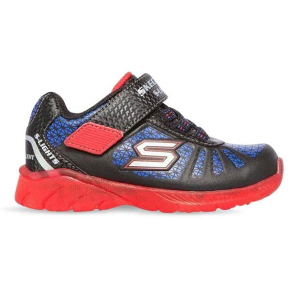 Skechers Illumi Brights Tuff Track (Td) Kids Black Red Blue (Red - Size 5)