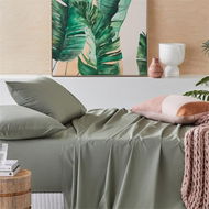 Detailed information about the product Adairs Green 300TC Fresh Stem Queen Pillowcase Each