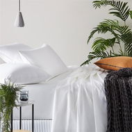 Detailed information about the product Adairs 600tc Bamboo Cotton Separates White Flat Sheet (White Single/King Single)