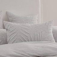 Detailed information about the product Adairs Airlie Palm Cloud Grey Jersey Quilted Pillowcases (Grey King Pillowcase Each)