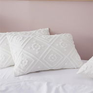 Detailed information about the product Adairs Anastasia White Tufted Pillowcases (White Standard Pillowcase Pair)