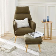 Detailed information about the product Adairs Green Anderson Evergreen Chair & Foot Rest 1 Seater