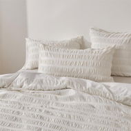 Detailed information about the product Adairs Annabelle Off White Quilt Cover Set (White Super King)