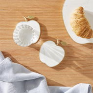 Detailed information about the product Adairs White & Gold Apple Marble Coasters Pack of 2