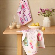Detailed information about the product Adairs ApÃ©ritif French Rose Champagne Tea Towel Pack of 2 - Pink (Pink Pack of 2)
