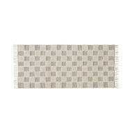 Detailed information about the product Adairs Archie Natural & Ivory Check Rug Runner (Natural 80x180cm)