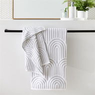 Detailed information about the product Adairs White Bath Towel Archie Towel Range Bath Towel White Marle