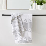 Detailed information about the product Adairs White Marle Archie Towel Range Hand Towel