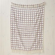 Detailed information about the product Adairs Brown Throw Aspen Blue & Brown Grid Fleece Tassel Print