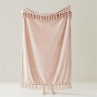 Detailed information about the product Adairs Pink Aspen Blush Fleece Tassel Throw