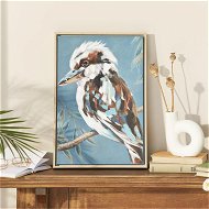 Detailed information about the product Adairs Aves Kookaburra Canvas - Blue (Blue Wall Art)