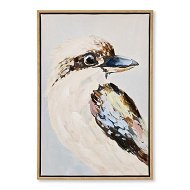 Detailed information about the product Adairs Aves Kookaburra Posing Canvas - Blue (Blue Wall Art)