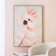 Detailed information about the product Adairs Pink Wall Art Aves Pink Cockatoo Canvas