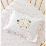 Detailed information about the product Adairs Pink Cot Baby Decorative Heirloom Berry Loved Text Pillowcase