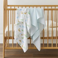 Detailed information about the product Adairs White Baby Dino Hatchlings Cotton Muslin Swaddles 2pk