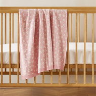 Detailed information about the product Adairs Pink Blanket Baby Novelty Cotton Pink Daisy Baby Blanket