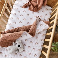 Detailed information about the product Adairs Brown Bassinet Baby Stonewashed Cotton Printed Baby Sheets Bassinet Earth Rainbow Fitted Sheet 2pk