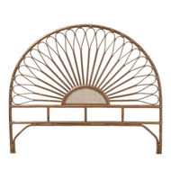 Detailed information about the product Adairs Natural Queen Bahama Rattan Bedhead Queen Walnut Half Moon Natural