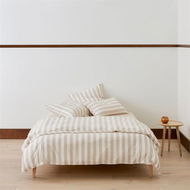 Detailed information about the product Adairs Natural Stripe Bamboo Linen Queen Quilt Cover