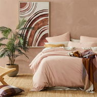 Detailed information about the product Adairs Bamboo Linen Rose Dust Quilt Cover - Pink (Pink Super King)