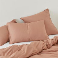 Detailed information about the product Adairs Natural Standard Pillowcase Pair Bamboo Linen Twin Needle Earth