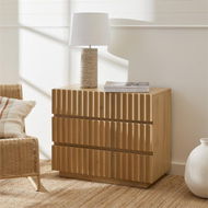 Detailed information about the product Adairs Natural Chest of Drawers Bari Natural 3 Drawer Chest