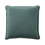 Detailed information about the product Adairs Belgian Dark Teal Vintage Washed Linen Cushion - Green (Green Cushion)