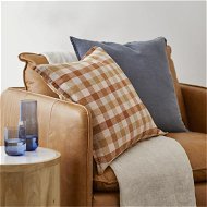 Detailed information about the product Adairs Belgian Earth Multi Check Vintage Washed Linen Cushion - Orange (Orange Cushion)
