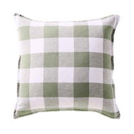 Detailed information about the product Adairs Green Belgian Forest & Linen Large Check Vintage Washed Linen Cushion