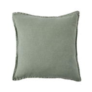 Detailed information about the product Adairs Green Cushion Belgian Gum Leaf Vintage Washed Linen