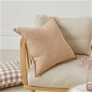 Detailed information about the product Adairs Brown Cushion Belgian Hazelnut Vintage Washed Linen