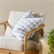 Detailed information about the product Adairs Blue Belgian Light Denim & White Check Vintage Washed Linen Cushion