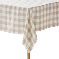 Detailed information about the product Adairs Belgian Natural Check Vintage Washed Linen Tablecloth (Natural Tablecloth)