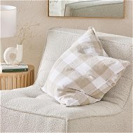 Detailed information about the product Adairs Natural Cushion Belgian White & Linen Large Check Vintage Washed Linen Cushion Natural