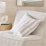 Detailed information about the product Adairs Natural Cushion Belgian White & Linen Stripe Vintage Washed Linen Cushion Natural