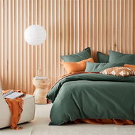 Detailed information about the product Adairs Green European Pillowcase Each Berlin Waffle Cypress Pillowcases