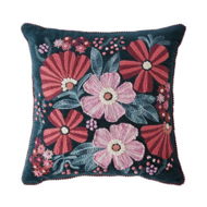 Detailed information about the product Adairs Berry Field Teal Cushion - Pink (Pink Cushion)
