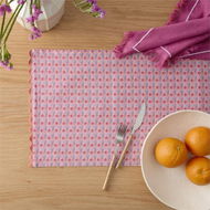 Detailed information about the product Adairs Berry Floral Coral & Mint Reversible Table Runner - Pink (Pink Table Runner)