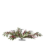 Detailed information about the product Adairs Green Candle Holder Berry Leaf Red & Green Luxe