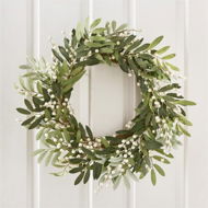 Detailed information about the product Adairs White & Green Large Berry Leaf Luxe Wreath