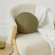 Detailed information about the product Adairs Green Cushion Boucle Forest Ball Cushion Green