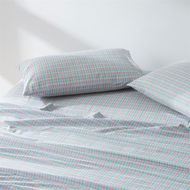 Detailed information about the product Adairs Green Bright Check Printed Queen Sheet Set