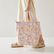 Detailed information about the product Adairs Purple Bronte Floral Canvas Beach Cooler Bag