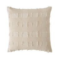 Detailed information about the product Adairs Brookhaven White & Natural Check Cushion (Natural Cushion)