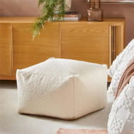 Detailed information about the product Adairs White Burleigh Pouf Ivory Boucle Pouf