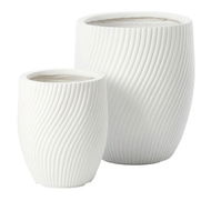 Detailed information about the product Adairs Burleigh White Twist Pot (White Large)