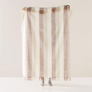 Detailed information about the product Adairs Natural Throw Cabo Natural & Chestnut Stripe Throw